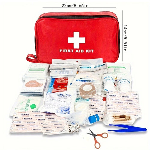 Family Car Travel First Aid Kit 198 Pieces First Aid Kit for Home, Car, Travel, Business, Survival, Office, Camping, Hiking, Boa
