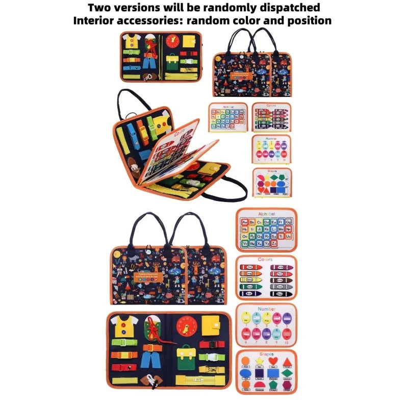 Busy Board Montessori Toy，Educational Learning Activities Board for Motor Skills Busy ,Educational Learning Sensory Busy Book